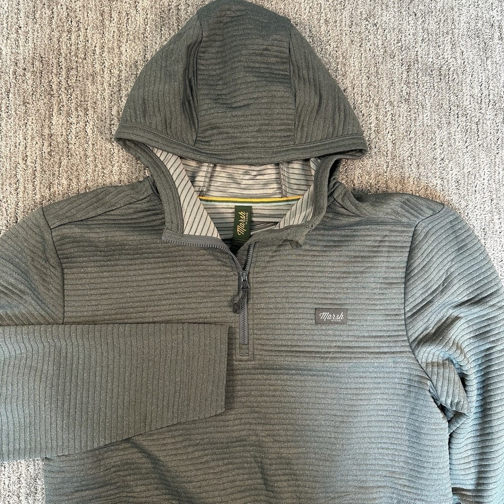 Marsh Wear Mens Sulivan Tech Quarter Zip Performance Hoodie gray Size Medium‎